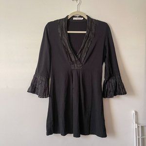 Anne Fontaine Womens Palmier Bell Sleeve Mini Dress In Black Size 38